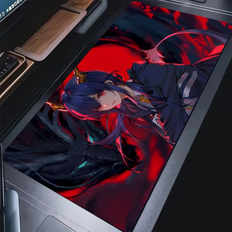 

Mouse Pad Laptop Anime Black Dragon Rubber Keyboard Pad Arknights Chen Kawaii Girl Desk Mouse Mat PC Gamer Cabinet Mousepad Gift