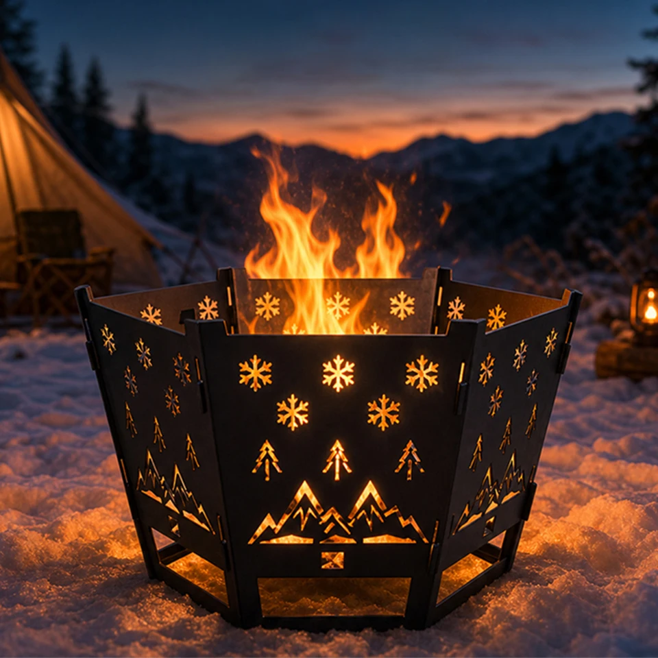 Camping Cooking Meat - Portable Outdoor Wood Burning Fire Pit