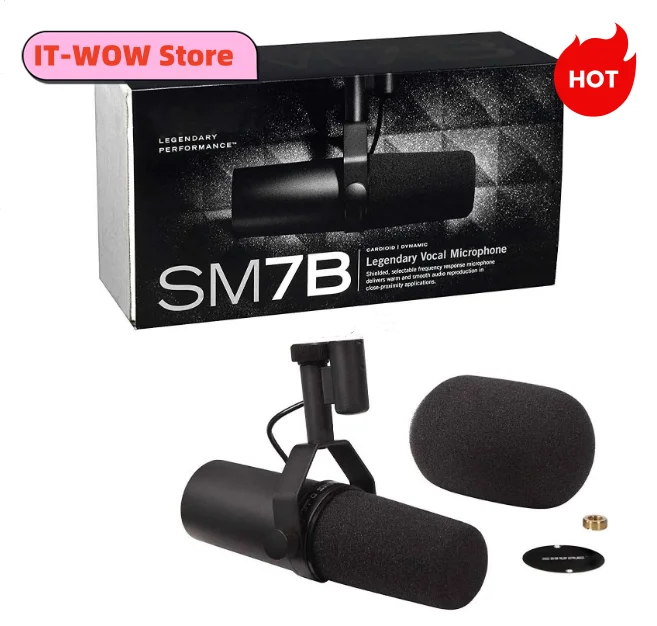 

Free Shipping High Quality SM7B Cardioid Dynamic Microphone Studio Selectable Frequency Microphone for Recording Podcasting