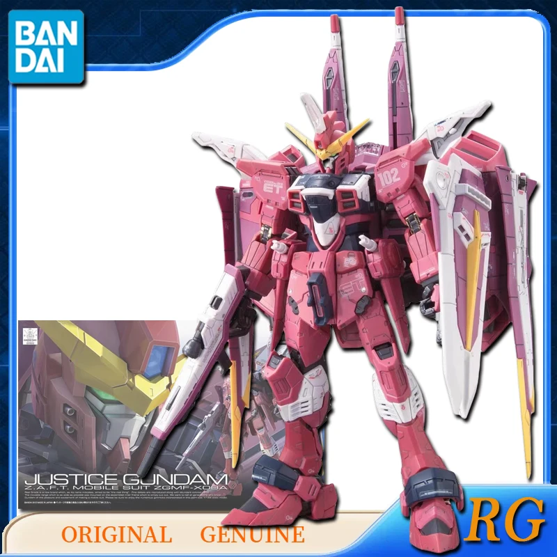 Bandai Original Genuine RG JUSTICE GUNDAM Anime Action Figures Toys for Boys Girls Kids Gift Collectible Model Ornaments