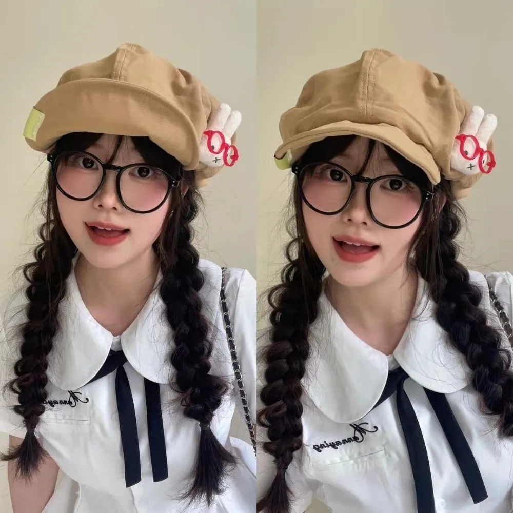 Casual Cute Rabbit Cloud Berets Japanese Style Sweet Octagonal Caps Lovely Y2k Painter Hat Spring Summer