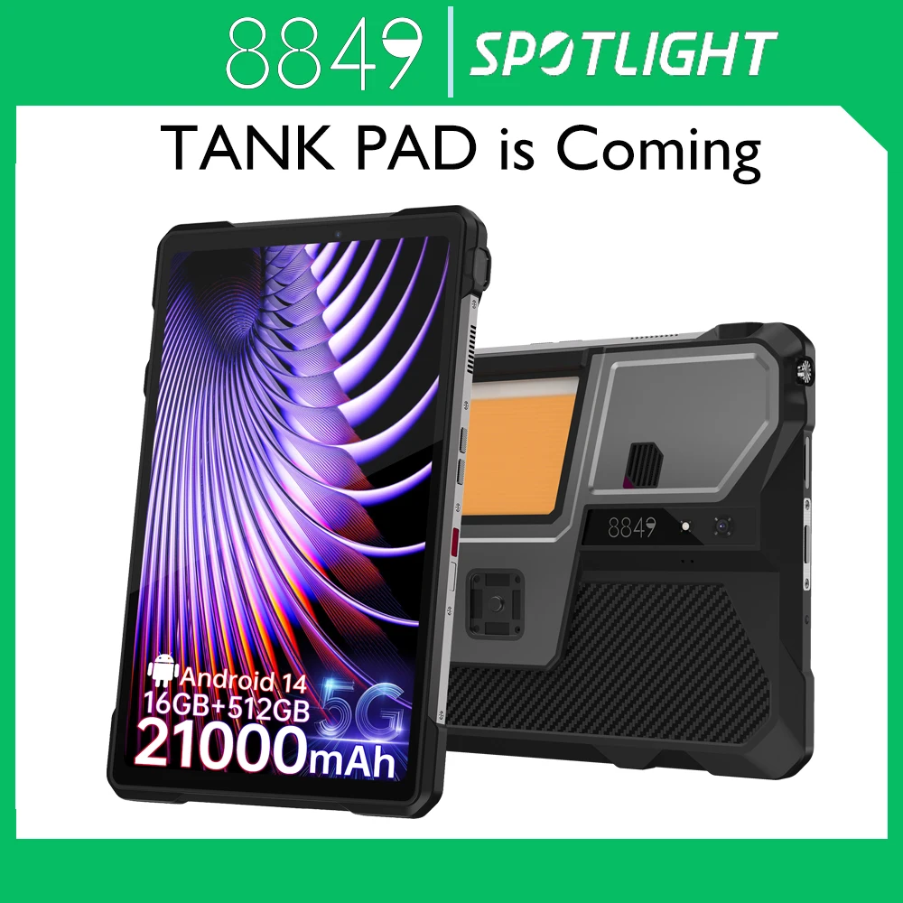 

8849 TANK PAD Unihertz Rugged Projector Tablet Smartphone 10.95 inch 120Hz 32GB 512GB 21000mAh 32MP+50MP 66W Phone Tablet