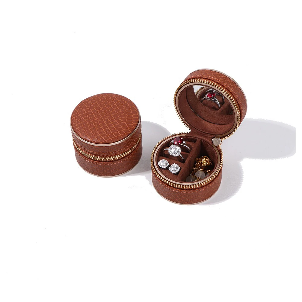 

Portable Mirror Jewelry Box Portable Mini Jewelry Container Travel Jewelry Case Embossed For Daily Storage Suitcase Home