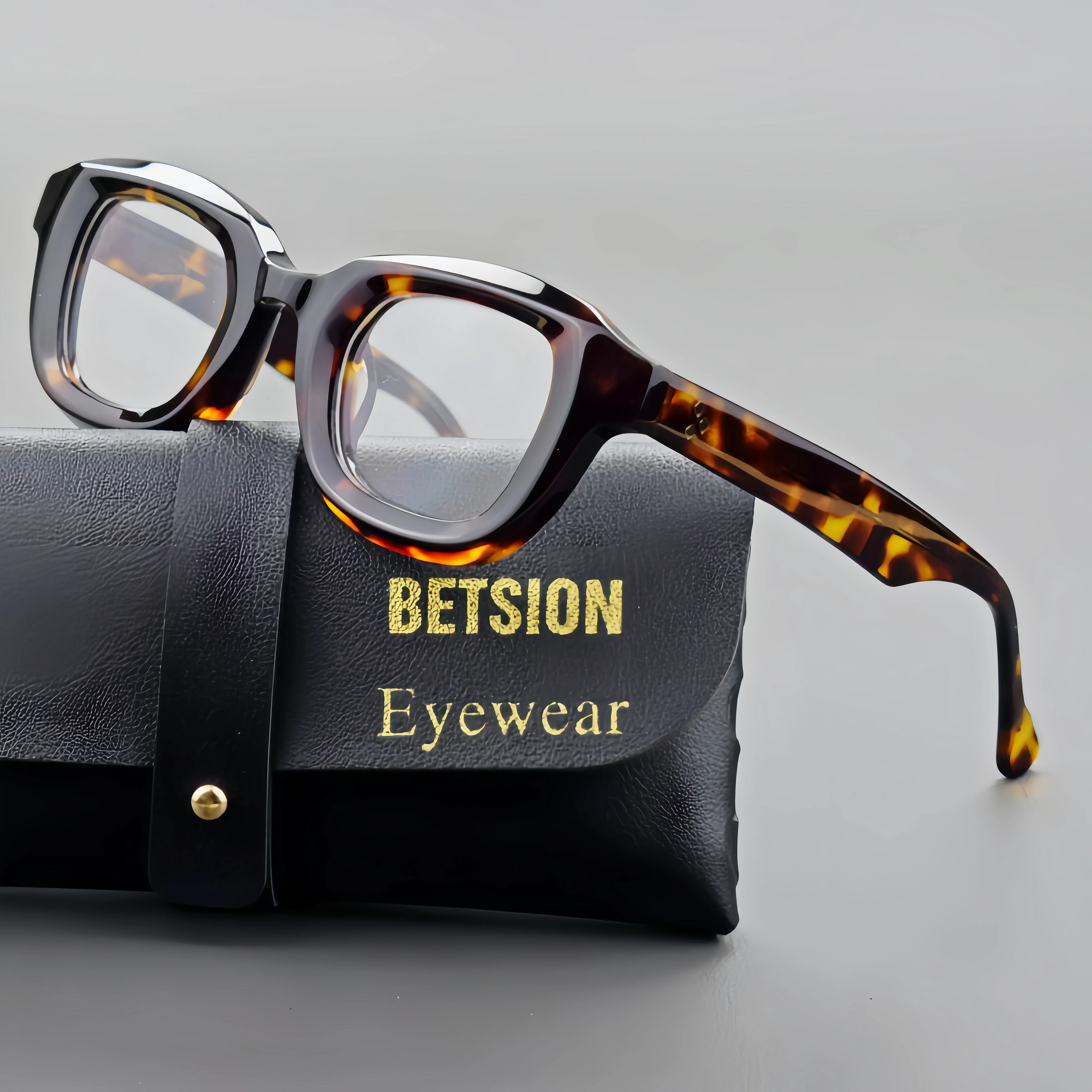 

BETSION Fashion Thick Acetate Small Square Eyeglass Frames Luxury Handmade Full Rim Eyewear Retro Designer Spectacle Frame #6624