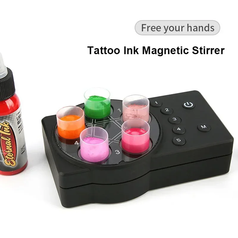 Pentagram Magnetic Tattoo Ink Stirrer Adjustable Multi Color Pigment Ink Cup Electric Nail Polish Eyelash Shake Mixing Machine