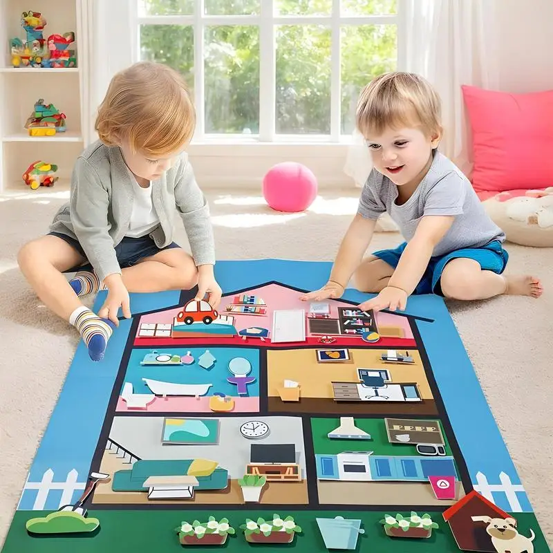 

Felt Learning Board Colorful Felt Board Sensory Learning Interactive Decorative Reusable Game For Classroom Preschool