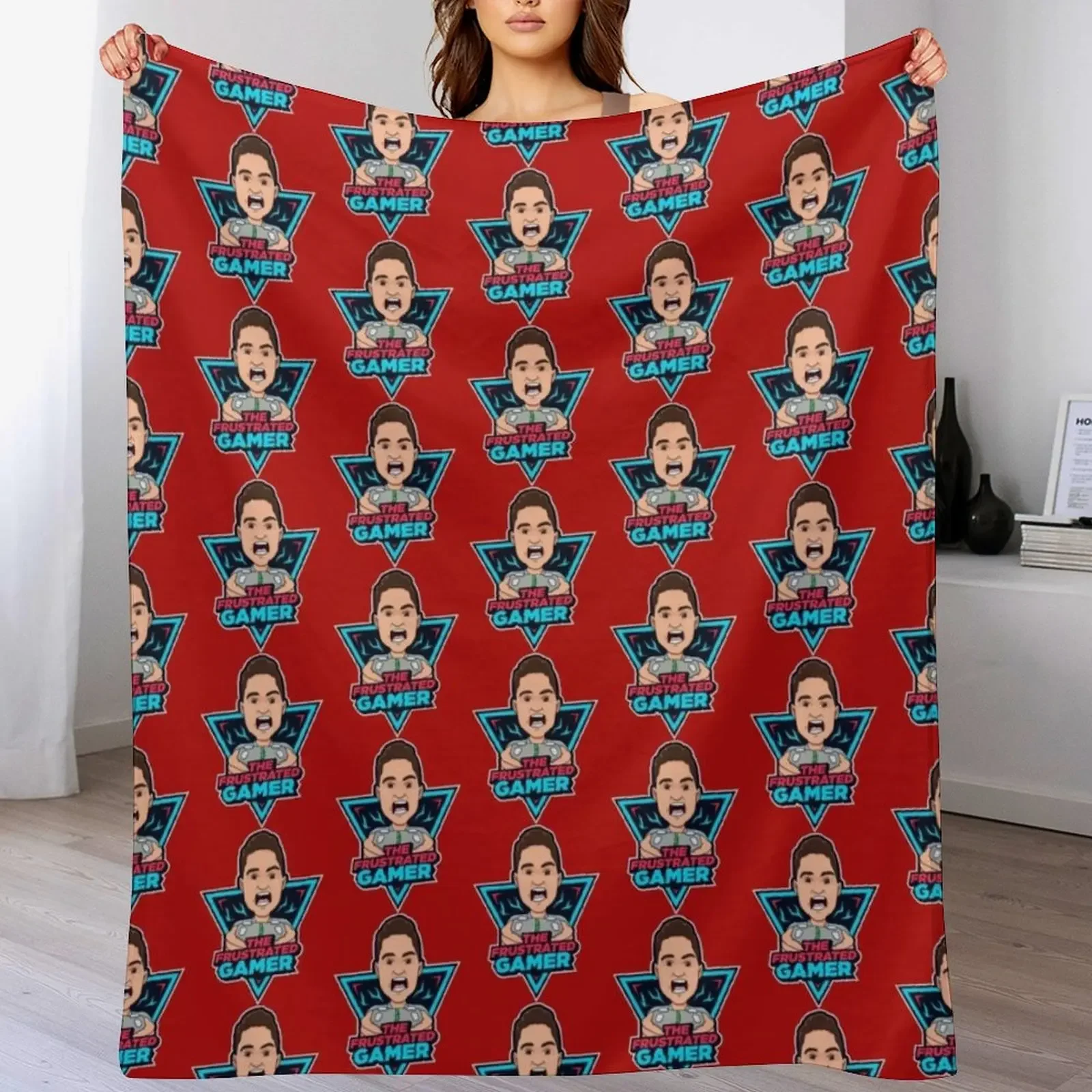 frustrated gamer Throw Blanket Multi Use Warm Blanket for Living Room Bedroom