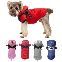 New Winter Dog Clothes Chest and Back Integrated Plush Thickened Waterproof Jarre Aero Bull Pet Dog Dog Clothes