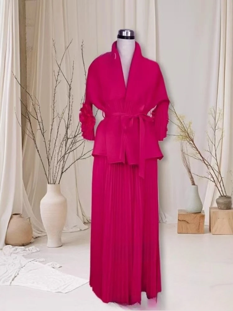 Miyake Pleated African Loose Women's Clothing Fashion Casual Suit Temperament Commuter Loose Wide-leg Pants Two-piece Set