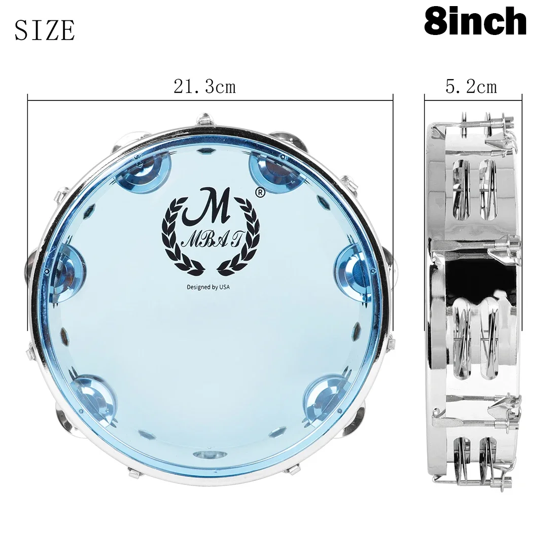 M MBAT 8/10 بوصة طبلة الدف آلة موسيقية للحفلات/KTV/المهرجان/الاحتفال أو كعبة تعليمية رأس الطبل للأطفال باليد #4