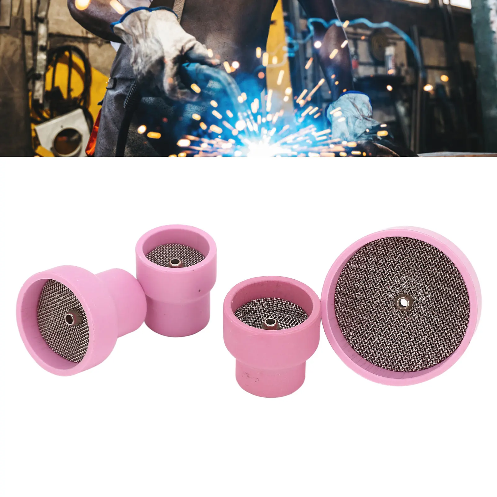 ZK40 Ceramic TIG Cup Kit Set 12# 14# 16# 24# 2.4mm Center Hole Inner Dia for Welding Equipment