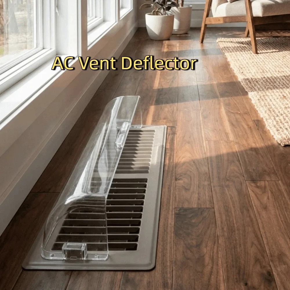 Retractable Magnetic Air Conditioner Vent Deflector Adjustable Plastic AC Vent Deflector Transparent Anti-Direct Blowing