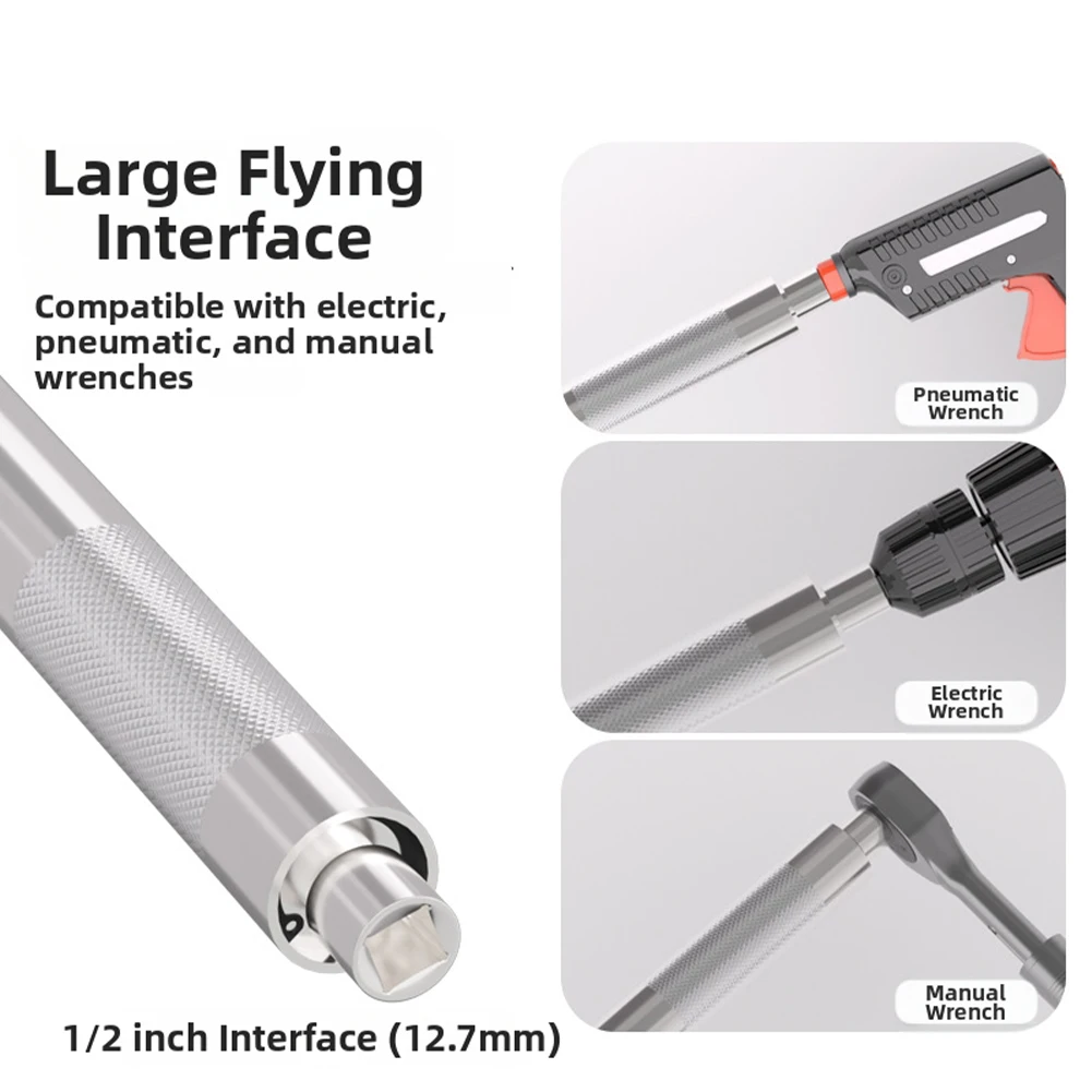 

Automatic Ratchet Hand Wrench 37-74 Lb-ft Torque Narrow Neck Design Slim Profile High Torque Wrench Extender Gray Black