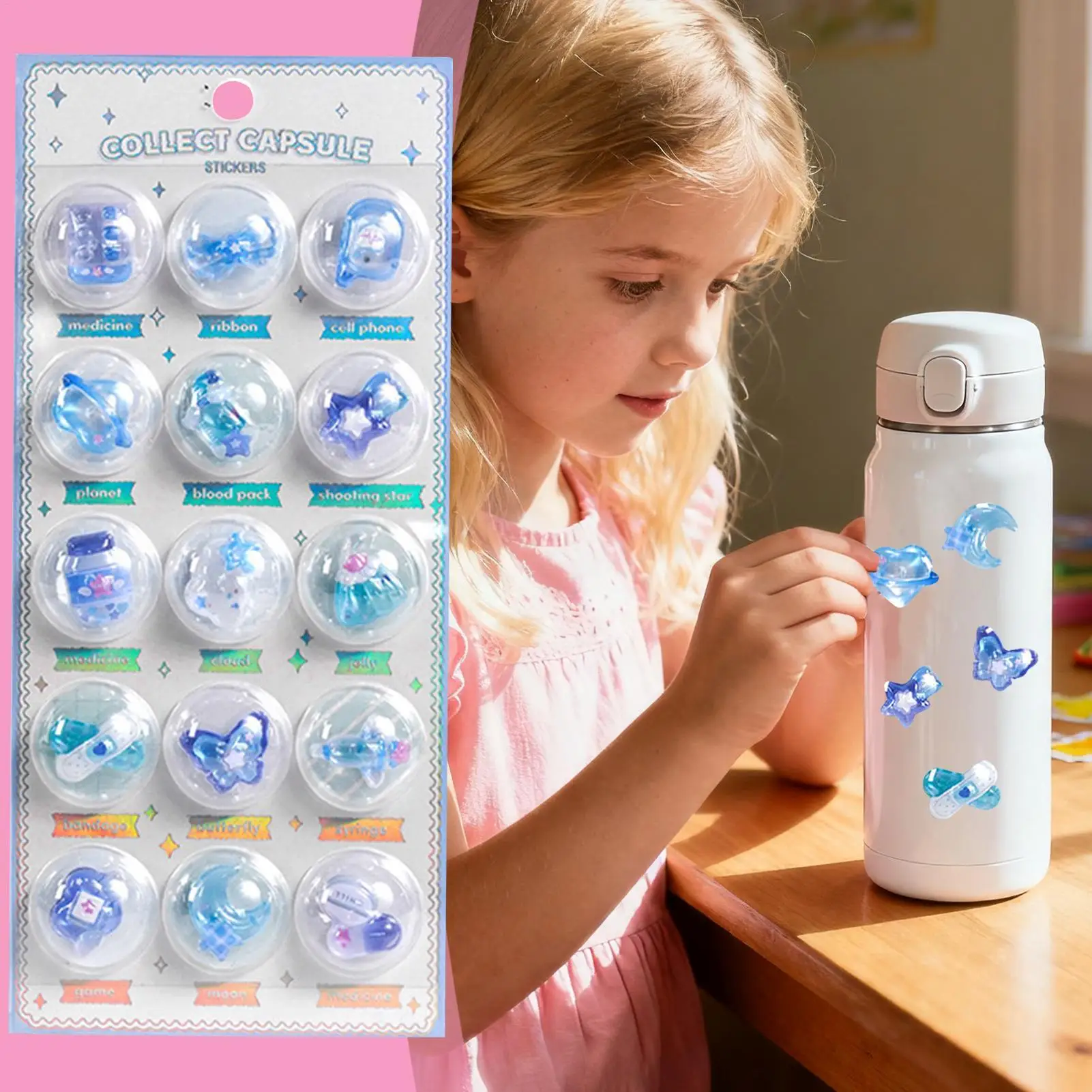 

Funny Sweets Furit Ice Cream Pets Drop 3D Relief Sticker Scrapbooking Diy Diary Decor Journaling Stationery Kawaii Stickers