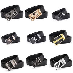 Men's Cowhide Leather Belt with Automatic Buckle, Thorn Belt, Fashion Accessories