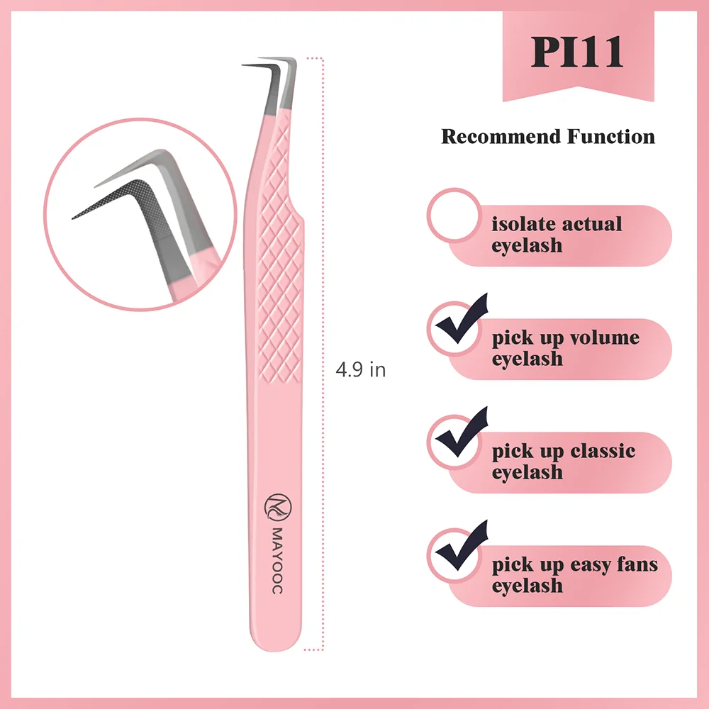 Wimpernverlängerungspinzette mit Faserspitzen, Wimpernkünstler, hochpräzise, superharte, antistatische Pinzette, Make-up-Tools, individuelles Logo – Detail 16