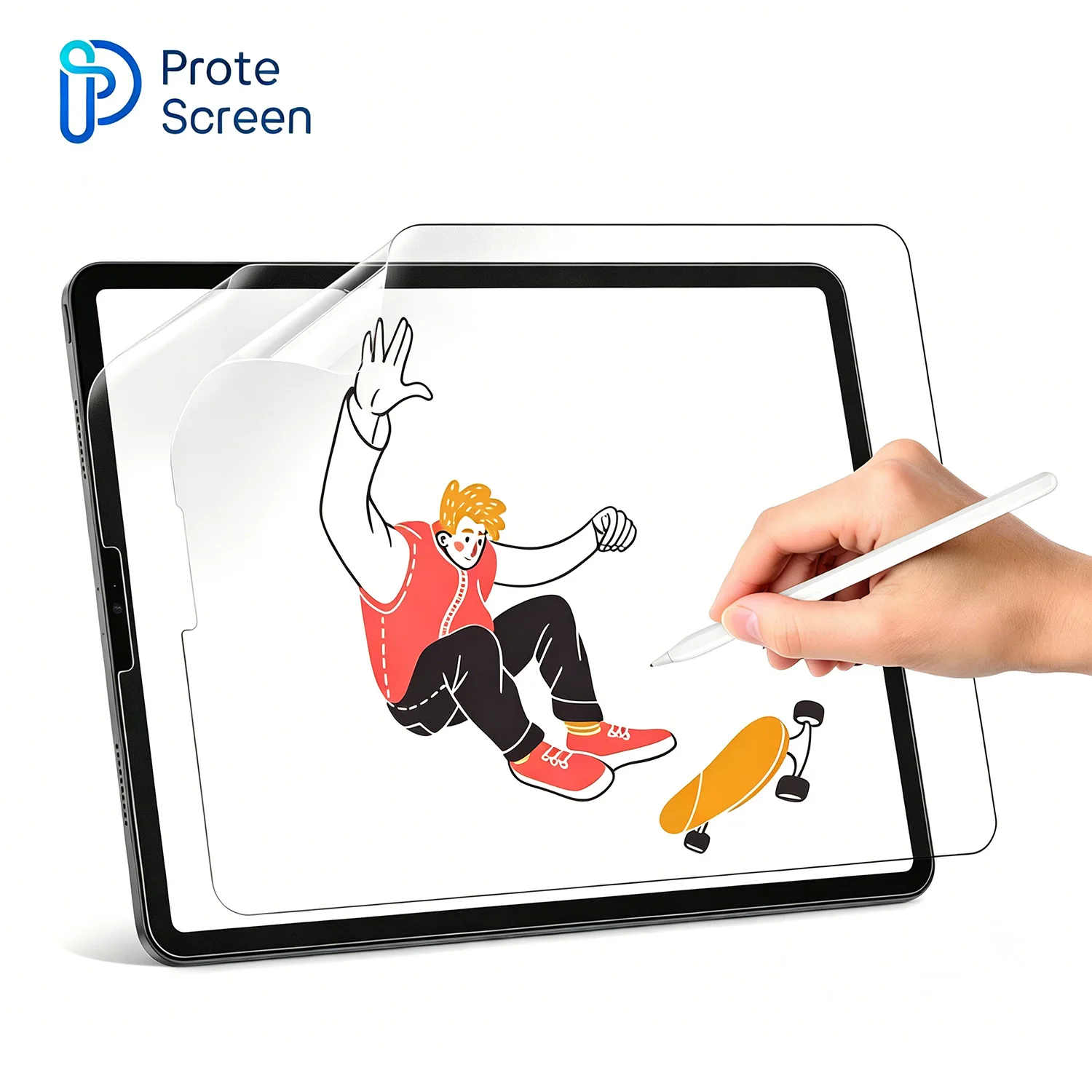 

Защитная пленка Protescreen Paperfeel (2 шт.) для iPad Pro 11/13 дюймов, с меньшим отражением, совместима с пером, как на бумаге
