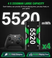 BEBONCOOL 4X5520mWh Rechargeable Battery For Xbox One Controller Charger For Xbox Series X/S/Xbox One S/X Gamepad Battery Charge