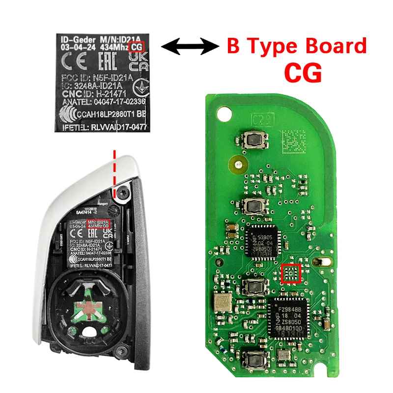 CN006133 Chiave intelligente originale senza chiave Go N5F-ID21A IC: 3248A-ID21A 434MHZ 49 Chip per BMW 3 5 6 7 X3 X4 X5 X6 X7 Tutte le serie G