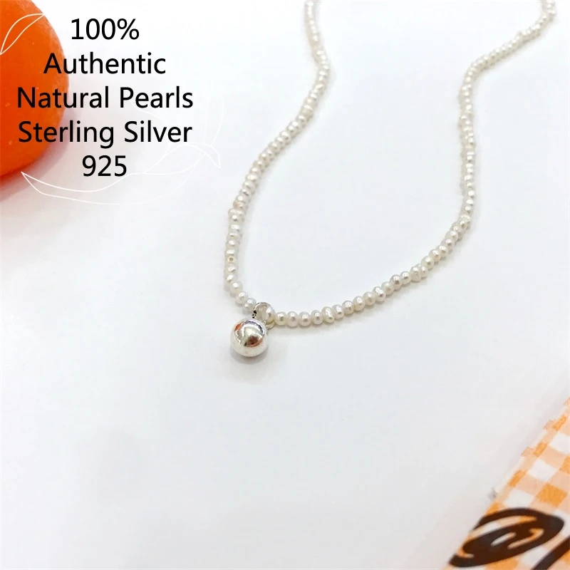 Sterling Silver Collar Plata Prata De Ley 925 Mujer Millet Ball Pearl Necklace Jewelry For Women 목걸이 Collier Femme Original 2022