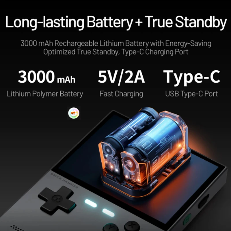 Trimui Brick Hammer Handheld Game Console 3.2 Inch IPS Screen