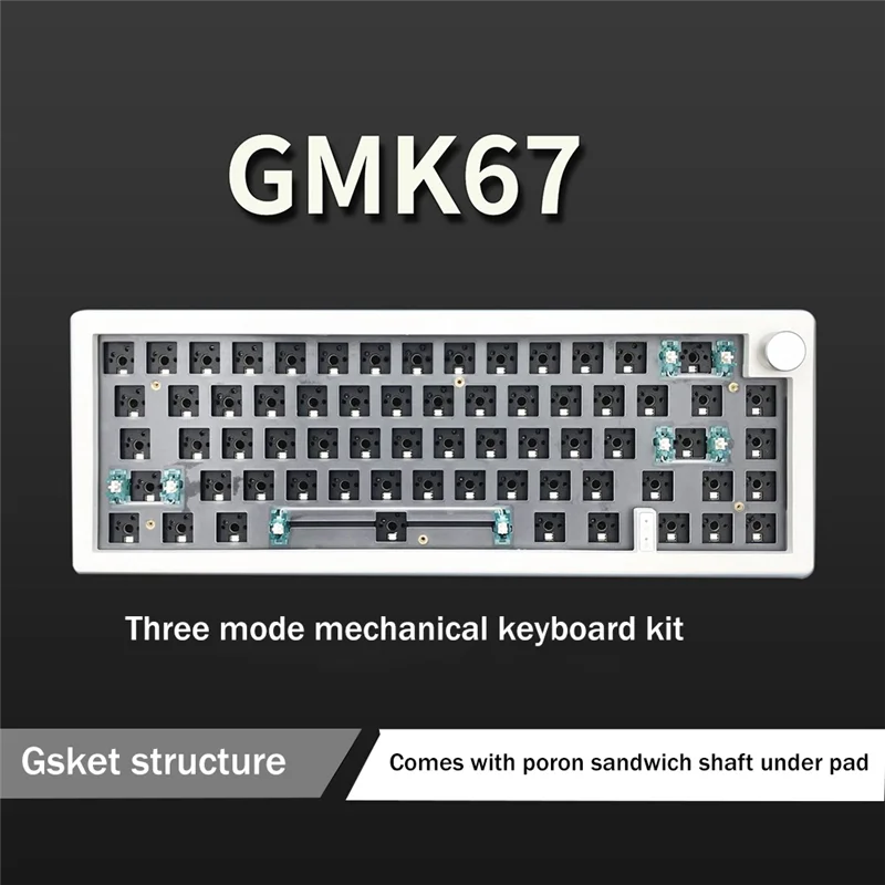 

SB-GMK67 Hot Swappable RGB Backlight Mechanical Keyboard Kit Bluetooth 2.4G Wireless 3 Mode Customized DIY Keyboard