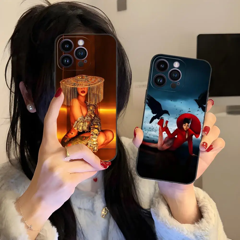 

Чехол для мобильного телефона Cardi B для iPhone 17, 16, 15, 14, 13, 12, 11 X XR XS 8 7 Pro Max Plus, мини-цветный защитный красивый мобильный телефон