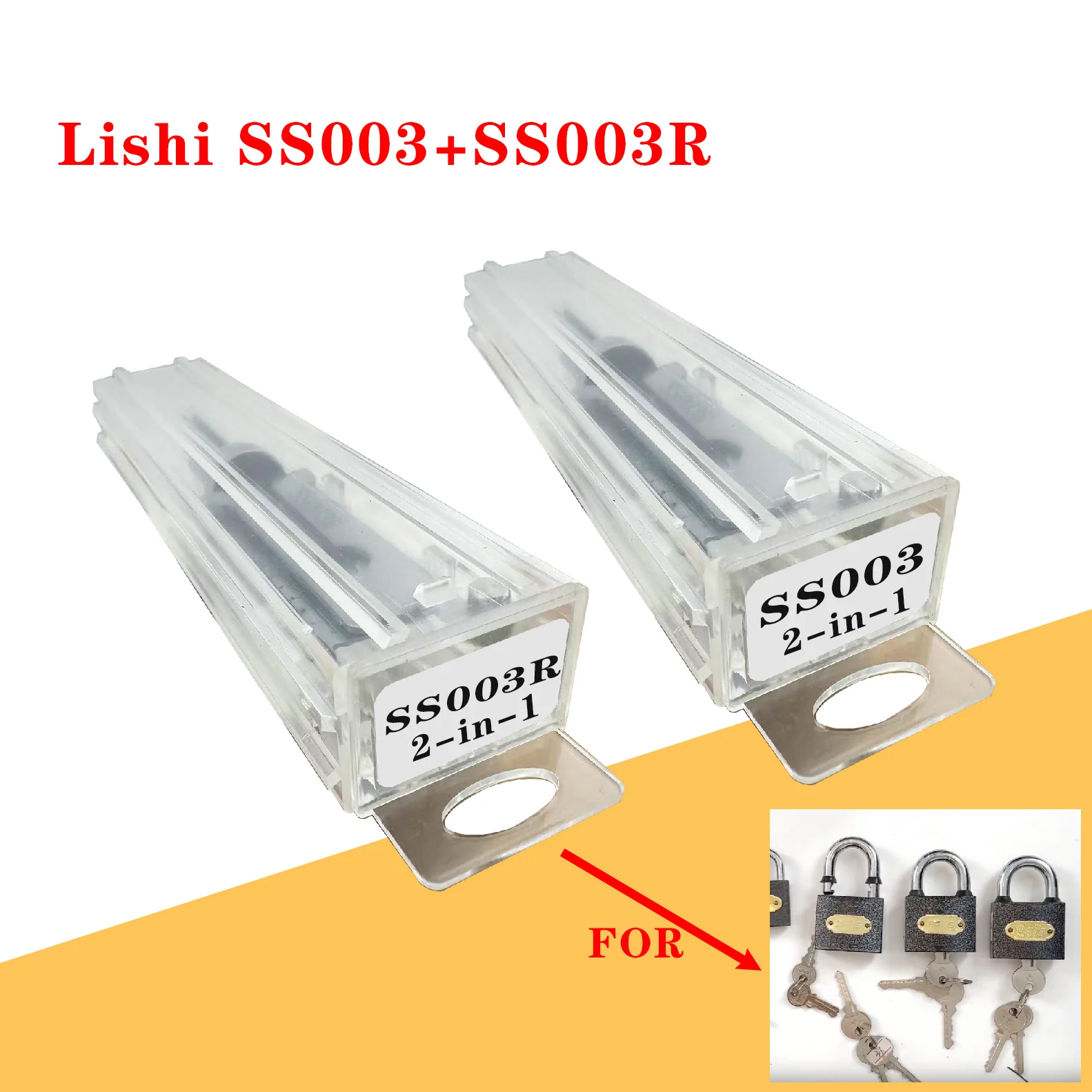 

Lishi 2in1 SS003 SS003R Locksmiths Tool Padlock Lishi Pick Key Matching Tool for Professional Locksmiths