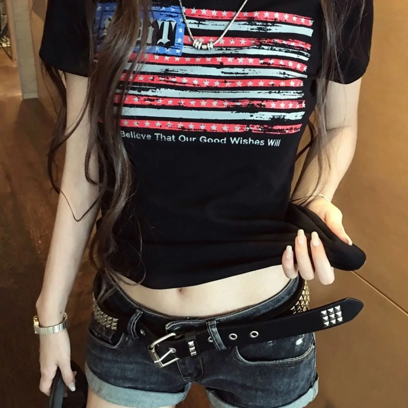 Spice Girl Super Y2k Shorts Washed Retro Low Waist Elastic Summer Curled Denim Shorts Female