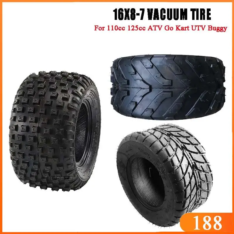 7 Inch Off-road tyre 16x8-7 Tubeless Tire For ATV Buggy Golf Cart Lawn Mower Snow Plow Quad Bike Vacuum Tyre Parts