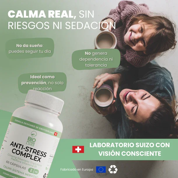 Anti-stress complex |   Calm without drowsiness or dependence -60 vegetable capsules |   Bioactive labs