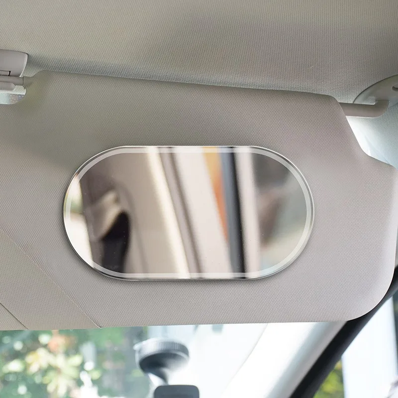 Car Makeup Mirror Car Stainless Steel Portable Auto Sun-Shading Visor HD Mirrors Car Interior Mirror Universal Car-styling view 5