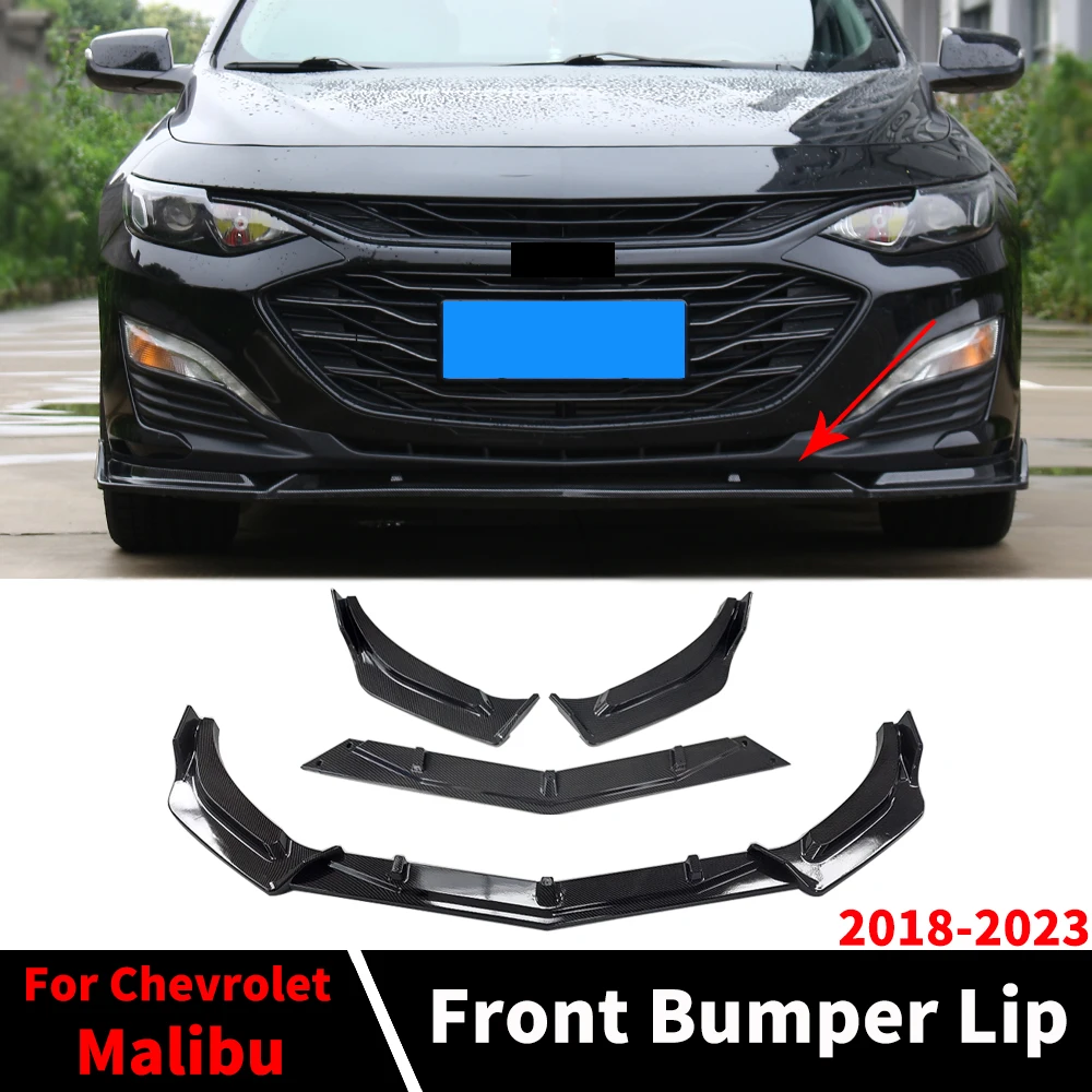 

Front Bumper Lip Chin Body Kit Protector Splitter Deflector Trim For Chevrolet Malibu XL 2018-2023 Carbon Fiber Replacement Part