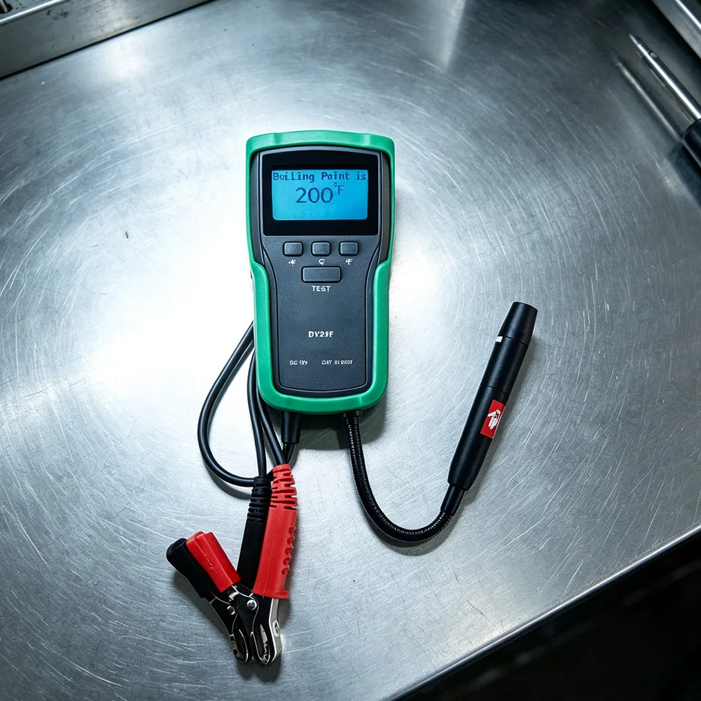 Handheld DY23F Brake Fluid Boiling Point Detector with Serpentine Probe Compatible with 12V Vehicle Supply Handheld