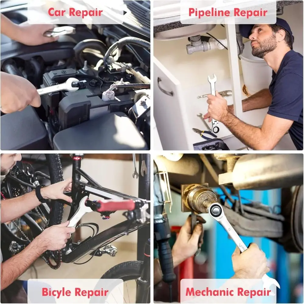 

Car Repair Dual Heads Dual Heads Ratchet Wrench Quick Release 72 Teeth Reversible Ratchet Spanner Hand Tools