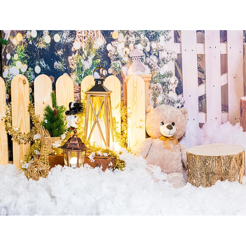 Winter Christmas Eve Festival Decoration Living Room Photography Backdrops New Year Holiday Fireplace Party Background JS-12