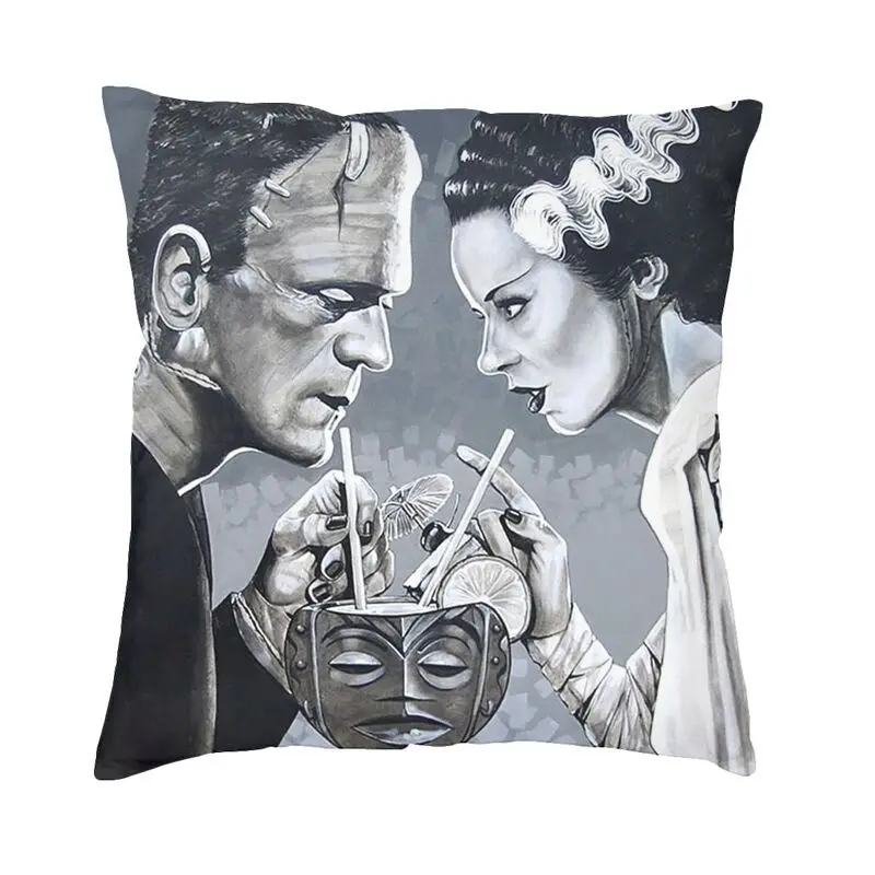 

Amorous Libation Bride Of Frankenstein Monster Throw Pillow Cover Home Decor Halloween Cushion Cover 40x40 Pillowcover for Sofa