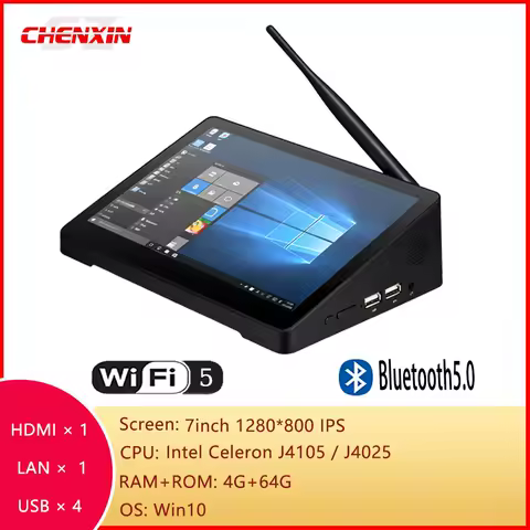 7inch 1280*800IPS PIPO X8 Pro Mini PC Intel J4005 J4105 Win11 Win10 4G 64G H7 Mini Desktop USB3.0 BT5.0 HD WIFI5 Tablet PC