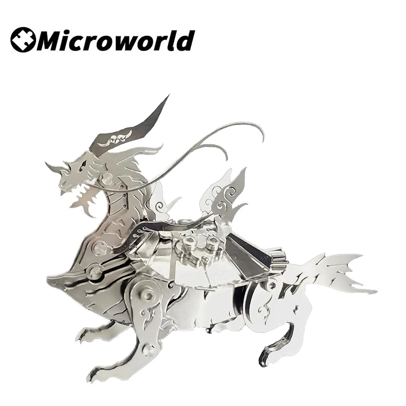 Microworld 3D Metal Animal Puzzle Xuanwu Holy Beast Model DIY Kit Laser Cutting Jigsaw Christmas Gifts For Childs Teen Adult