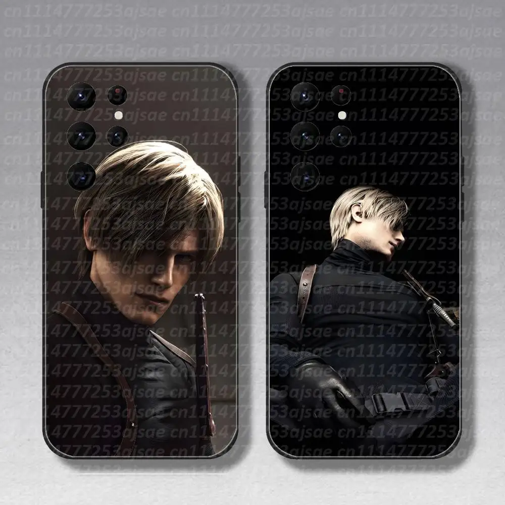 L-Leon Kennedy Resident Evil 4 Phone Case For Samsung S10,S21,FE,S21,S26,S25,S24,S23,Ultra,S9,S22,Plus Black Shockproof TPU