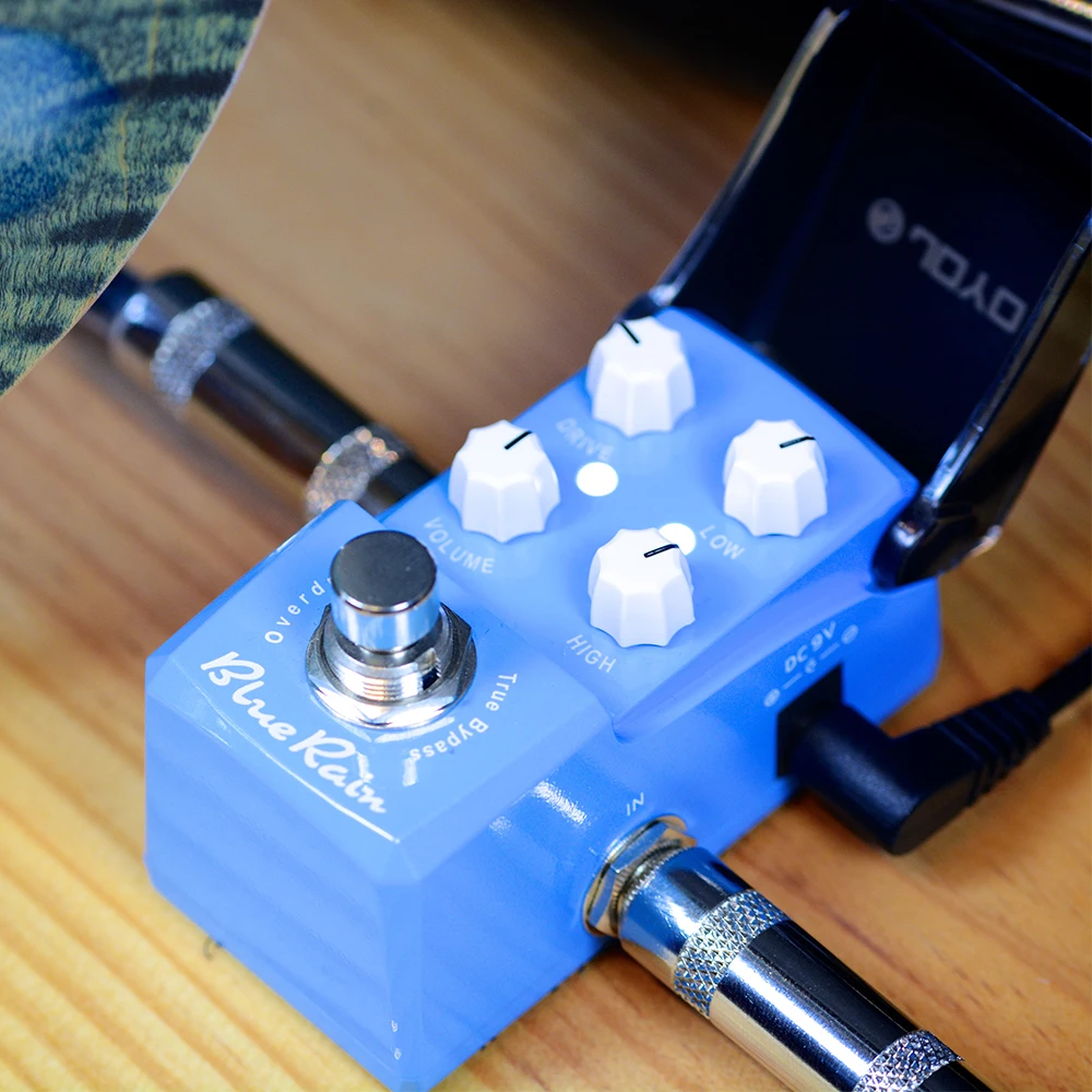 JOYO JF-311 블루 레인 로우 게인 오버드라이브 기타 이펙트 페달, 로우/하이 컨트롤 오버드라이브 페달, 블루 또는 블루 록용
