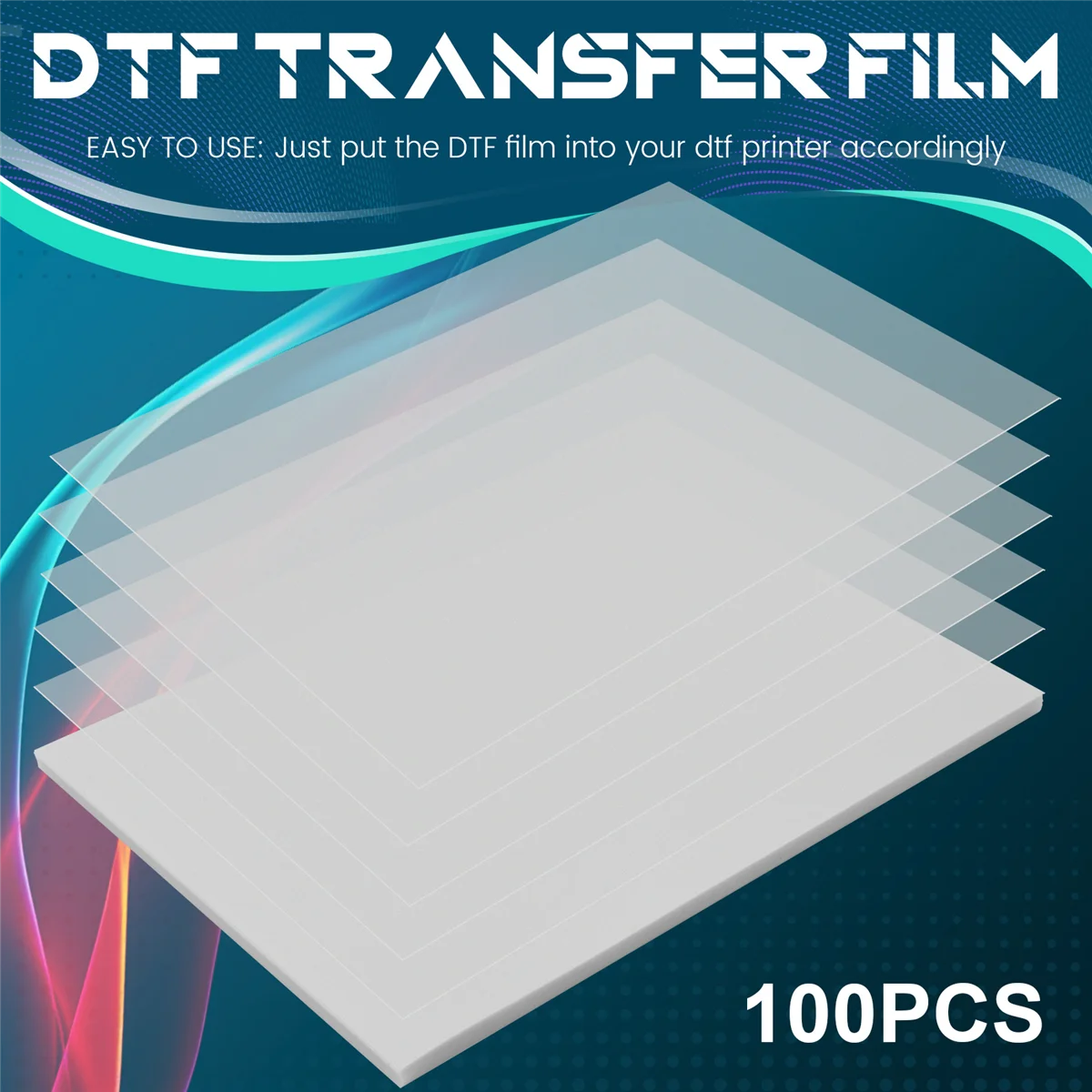 Dtf Overdracht Film 100 Sheets-A4 Huisdier Warmte Overdracht Papier Voor Diy Direct Op T-Shirts. Sokken, Tassen, 8.3 Inch X 11.7 Inch