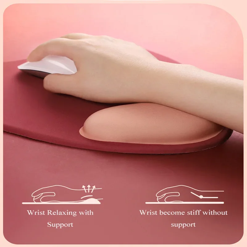 Wrist Rest Pad Keyboard Pad Set Ergonomic Cushion Anti-Slip Rubber Base Memory Foam for Office Home PC Laptop Desktop Mousepad