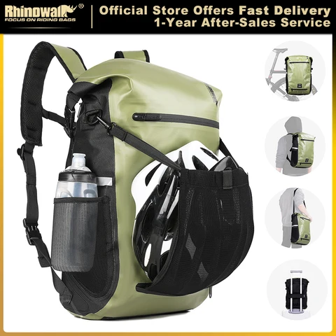 Rhinowalk bolsa pannier para bicicleta 22l, totalmente à prova d'água, bolsa para porta-malas, capacidade multifuncional, rack traseiro, bolsa de ombro para ciclismo