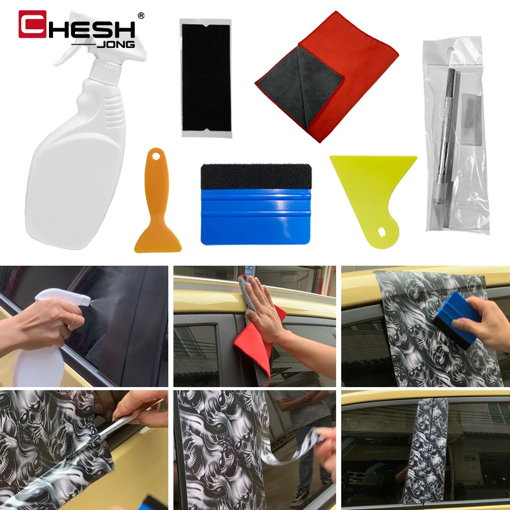 

7Pcs Car Tools Vehicle Vinyl Wrap Window Tint Film Tools Kit Glass Cleaning Wrap Film Sticker Wrapping Tool for Car Accessories