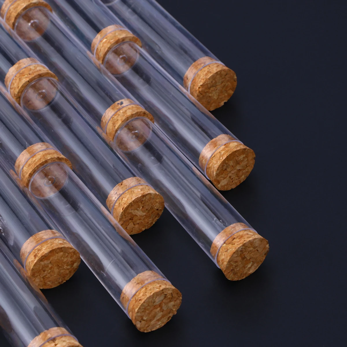 10 قطعة من البلاستيك مع المقابس الخشبية أنابيب مختومة متينة لتجربة العلوم تخزين مختبر تنمو أنبوب اختبار النباتات