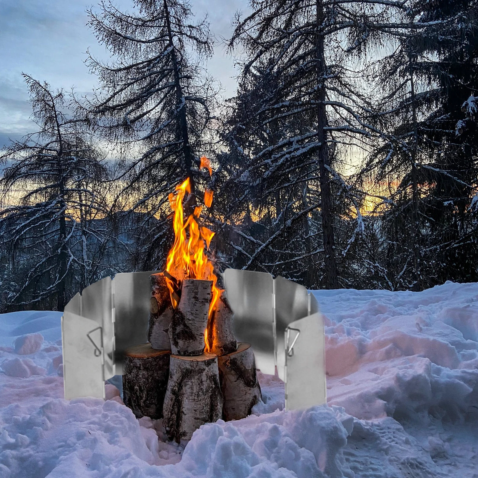 

1 set 1 Set Stove Wind Shield Foldable Aluminum Alloy Outdoor Burner Windscreen For Camping Supplies Picnic Cooker Camp Stove