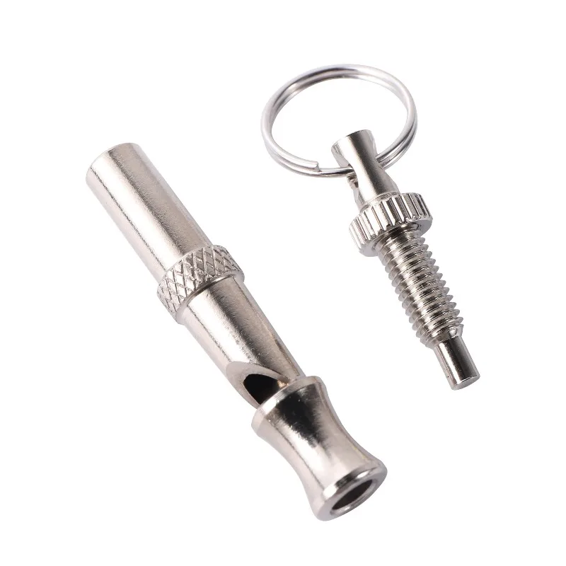 Silbato de entrenamiento ultrasónico de dos tonos para perros, llavero repelente para dejar de ladrar, 1 ud.