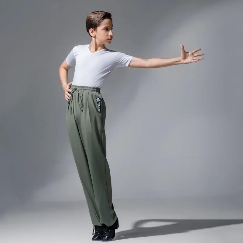 2025 Nieuwe Latin Danswedstrijd Kleding Voor Jongens Korte Mouwen Latin Broek Outfits Chacha Rumba Tango Latin Kostuums DQS 20479