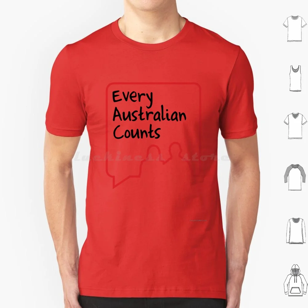 Every Australian Counts Red & Black Square Logo T Shirt 6xl Cotton Cool Tee Ndis Eac